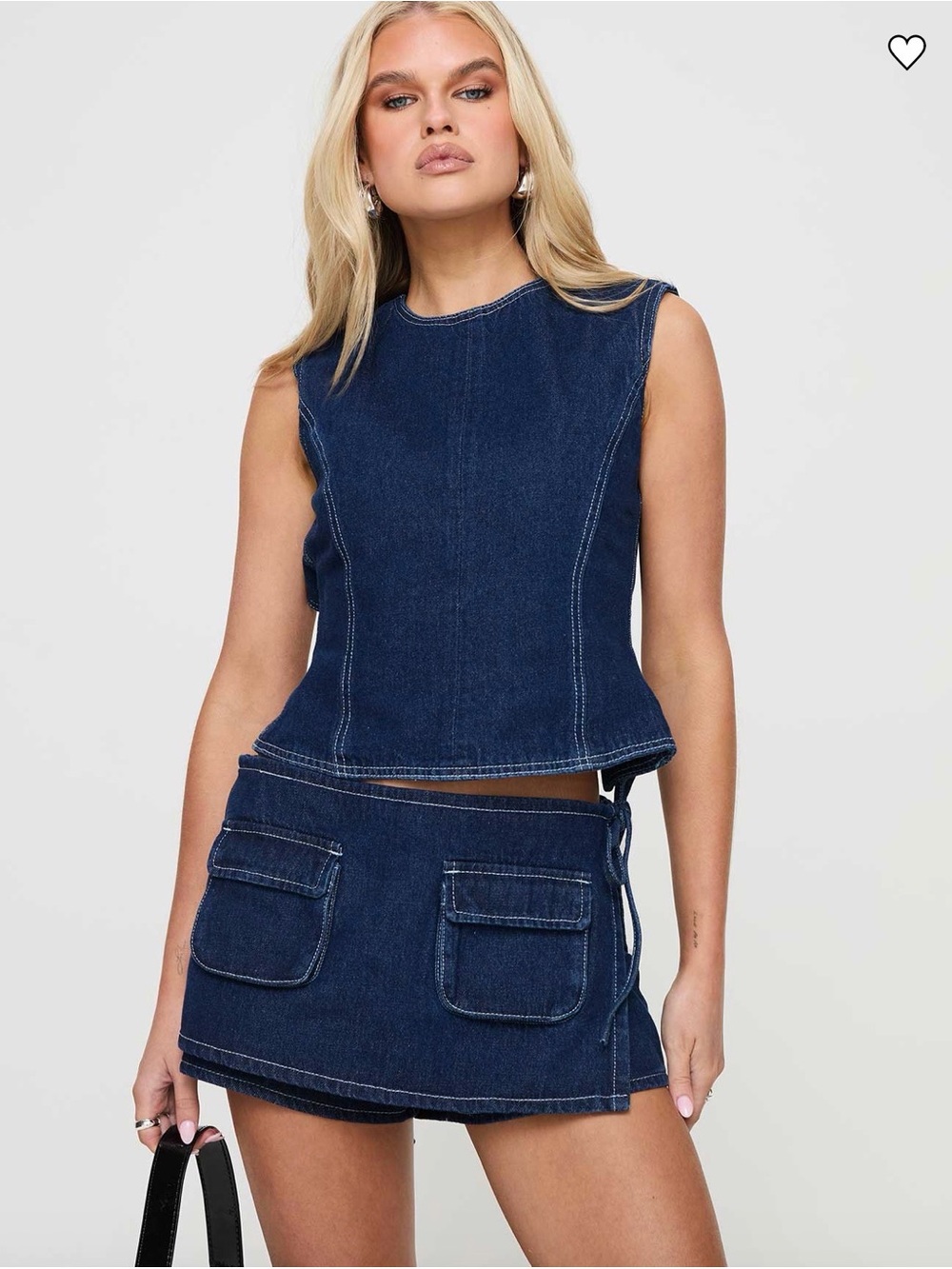 Lioness Countryside Top and Skort Set in Blue Denim